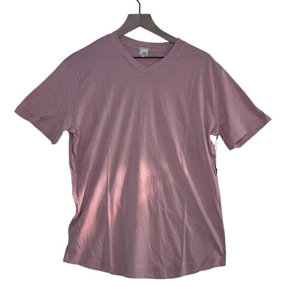 Swet Tailor Size M Softest V Neck T Shirt In Pearl Blush Supima Cotton Modal NEW - Picture 3 of 10